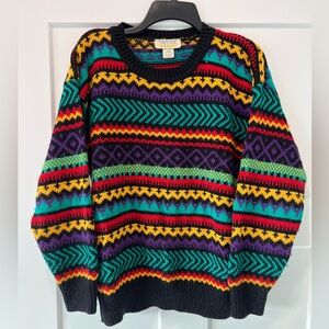 Sakura Men's Vibrant Striped Crewneck Sweater